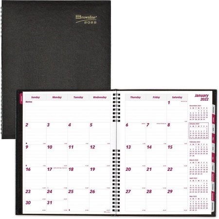 BROWNLINE Planner, Monthly, Coilpro, Bk REDCB1262CBLK